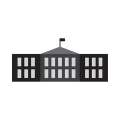 school building flat icon vector illustration design