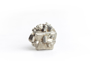 Pyrite on white background.