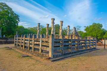 Nissanka Latha Mandapaya In Polonnaruwa. The Structure Is An Elevated Stone Platform With A Number Of Stone Columns And This was Used By King Nissanka Malla To Listen Chanting Of Buddhist Scriptures
