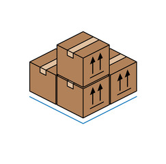 Cardboard boxes isolated on white background