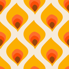 Abstract peacock bird feather seamless pattern