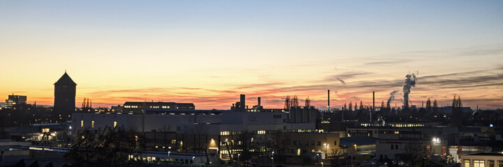 Hannover Skyline bei Nacht, Wasserturm, Varenheide