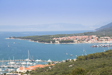 Naklejka na ściany i meble Coast with the turquoise water of the Adriatic sea on Cres island in Croatia 