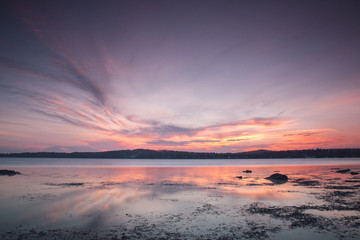 Fototapeta na wymiar Lake Macquarie sunset warners bay wangi wangi speers point bolton