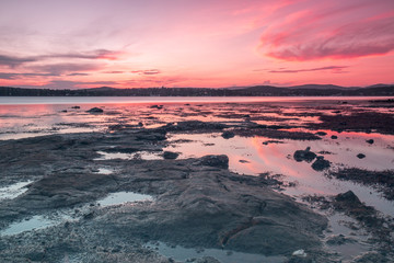 Fototapeta na wymiar Lake Macquarie sunset warners bay wangi wangi speers point bolton