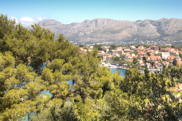 View over the historical city Cavtat in Criatia
