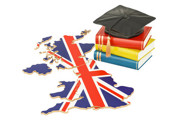 Education in Great Britain concept, 3D rendering