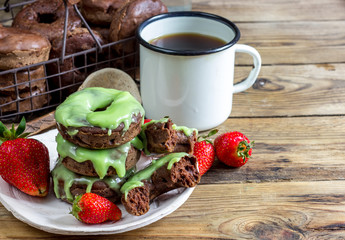 Stack of assorted donuts