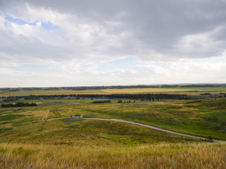 Fototapeta na wymiar The pathways and beautiful land of Glenbow Ranch in Alberta