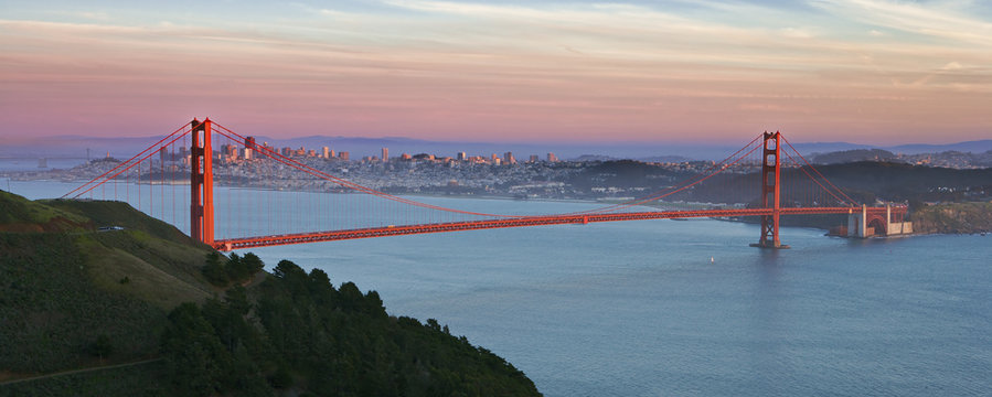 Golden Gate Bridge at Sunset, San Francisco, California