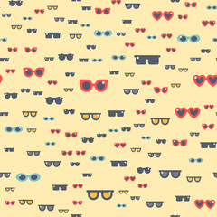 Fashion sunglasses accessory eyeglasses vector illustration seamless pattern