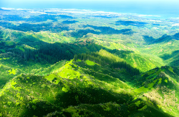 Fototapeta premium Aerial view of Oahu island in Hawaii