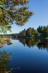 Fototapeta na wymiar View of the Lake of Karelia 
