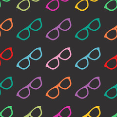 Seamless pattern with hand drawn glasses
