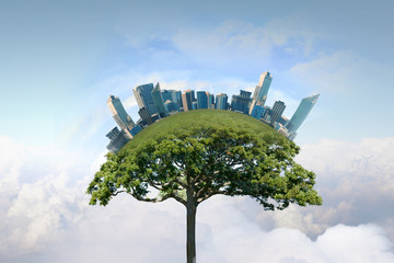 Eco life concept . Mixed media