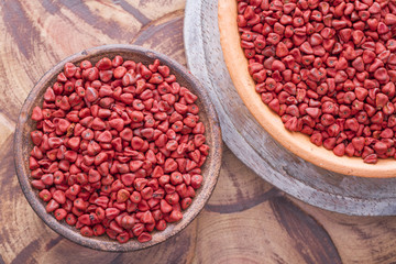  Seeds of achiote, originating from central america and parts of south america is used to season food