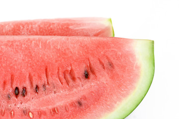 Watermelon slices on white background