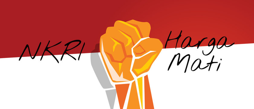 NKRI harga mati hand fist arm Indonesia flag red white