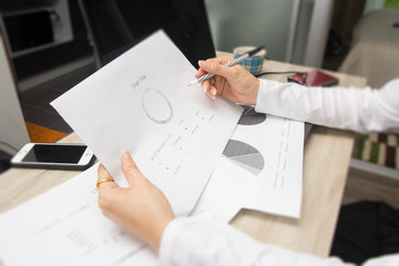 Business documents on office table