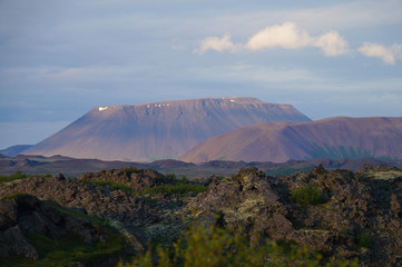 Beautiful mountain at Myvatn lake area, Iceland