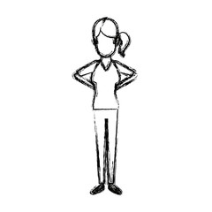standing woman cartoon person gesturing image