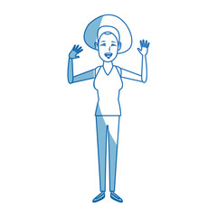 standing woman cartoon person gesturing image