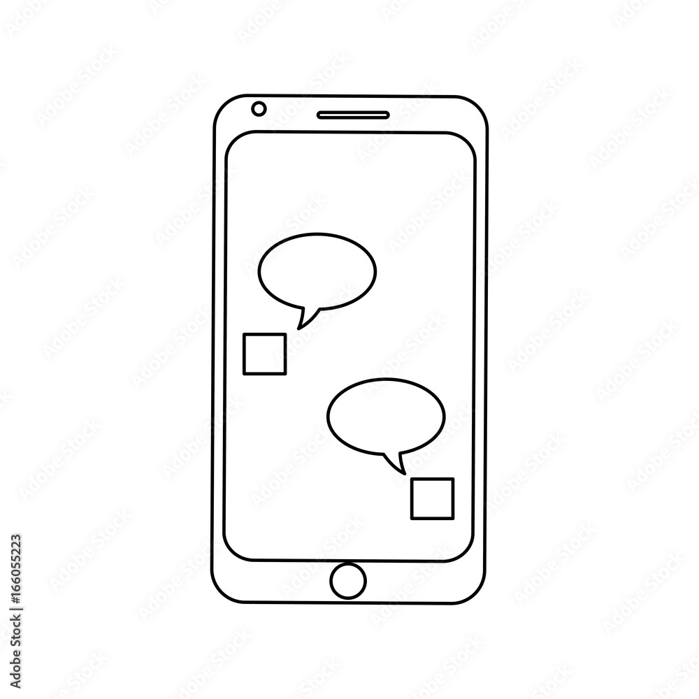 Poster smartphone bubble chat dialog device technology communication app