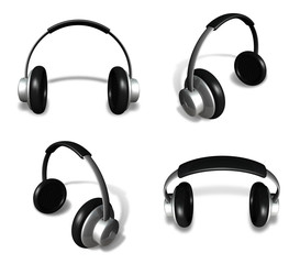 3d headphone range four set . 3D Icon Design Series.