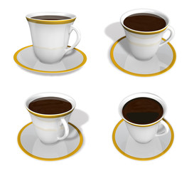 3d cup and coaster range four set