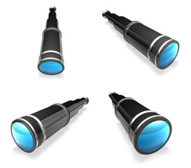 3D Telescope icon. 3D Icon Design Series.
