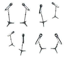 3D Stand microphone icon. 3D Icon Design Series.