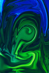 Abstract raster blue and green swirl