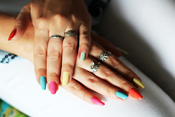 Obraz na płótnie Canvas Beautiful manicure nails