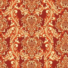 Floral seamless pattern in indian style. Vector background