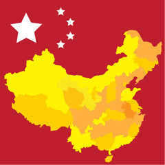 The  china map vector image design