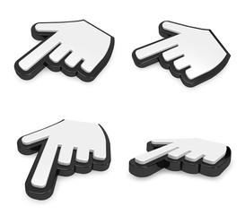 3D Alignment of  hand cursor icon. 3D Icon Design Series.