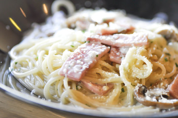 spaghetti carbonara or pasta