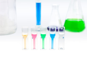 solution sample in plastic cuvette