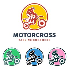 unique motocross illustration logo