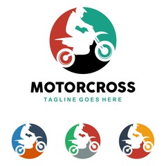 unique motocross illustration logo