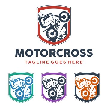 unique motocross illustration logo