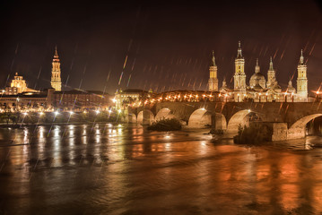Cathedral of Our Lady of Pilar and  the Stone bridge
