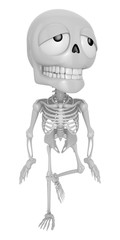 3D Skeleton Mascot is just tired all the time. 3D Skull Character Design Series.