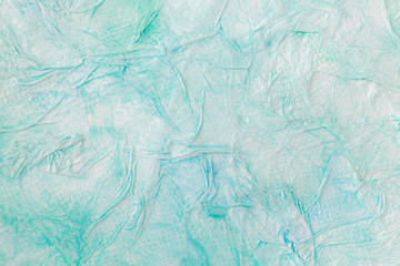 Abstract paper bright turquoise background. Square crop.