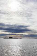 Seascape view at sunset