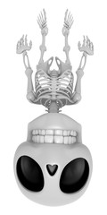 3D Skeleton Mascot life is severing. 3D Skull Character Design Series.