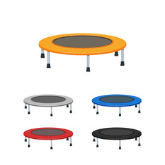 Jumping trampoline flat realistic icon