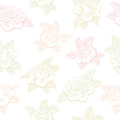 Gardenia flower graphic color seamless pattern sketch illustration vector