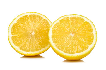 Half of lemon isolated on white background