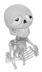 3D Skeleton Mascot offered up prayers to God the Father. 3D Skull Character Design Series.